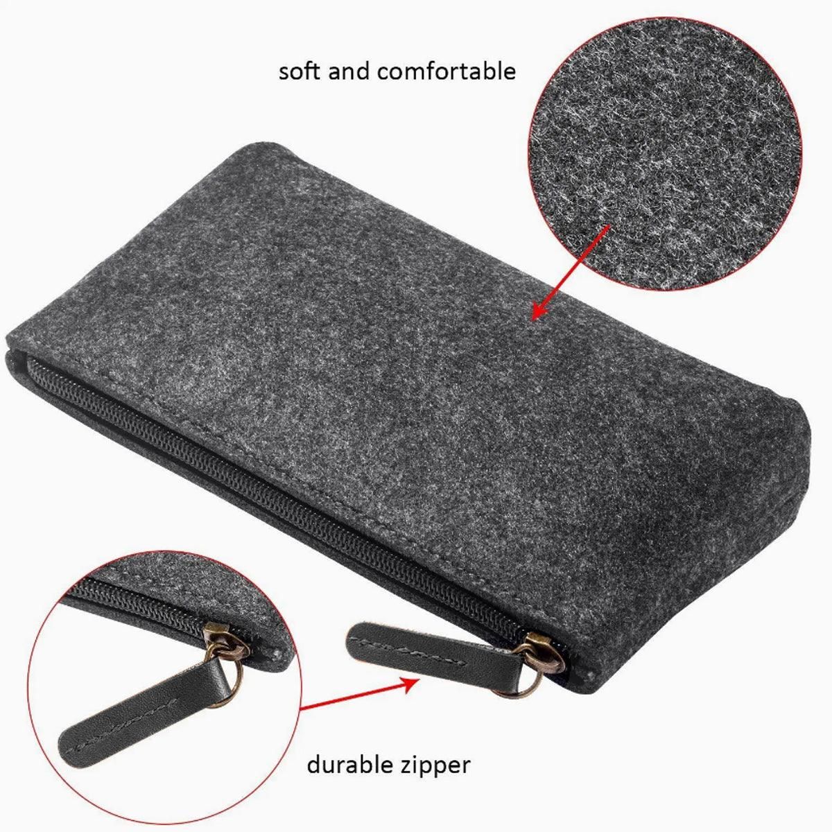 10PCS Large Capacity Felt Pencil Case Stationery Organizer Cosmetic Storage Bag — image 6