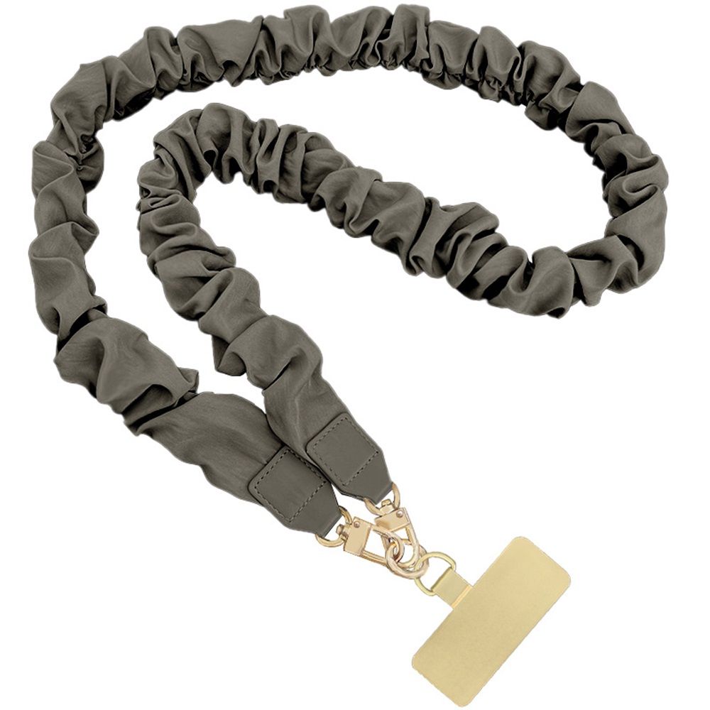 Neck Lanyard For Women - Scrunchie Cute Lanyard for Keys, Id Card Holder, Wallet - Aesthetic Long Lanyard(Stone gray long style)