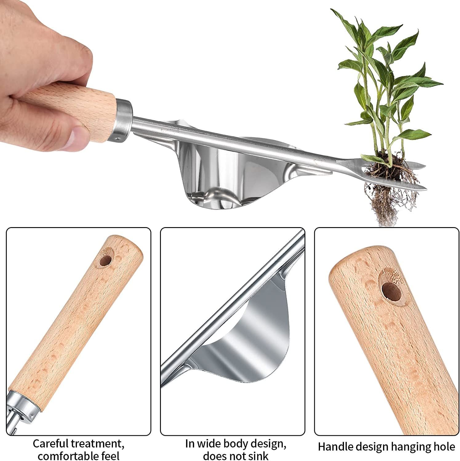 2 Pcs Hand Weeder Puller Tool, Manual Weed Puller Tool Kit, Garden Manual Weeder Removal Tools with V-Shaped Forks — image 4