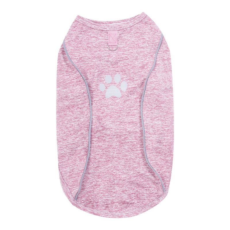 Lele Meow Reflective Vest Dog Clothes Poly Cotton Traction buckle reflective strip vest-leather powder S back length 29 bust 39 neck circumference 28