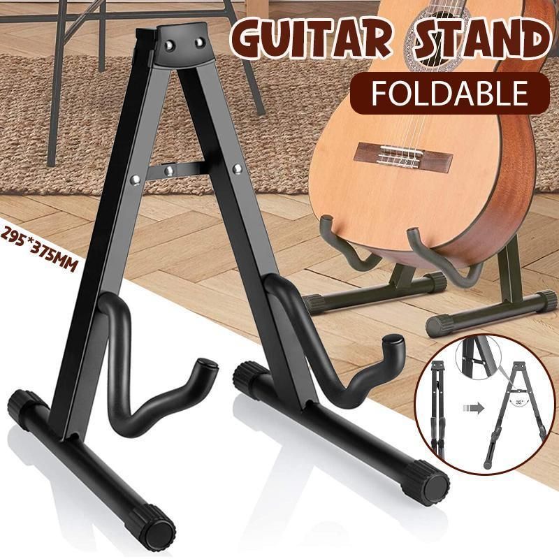 Folding Guitar Stand Floor Rack Electric Acoustic Bass Gig Holder Rack Portable