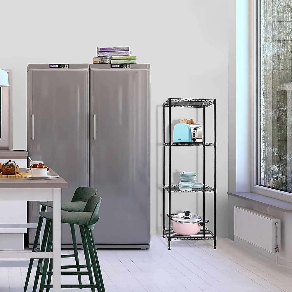 Modular Wire Storage 45x45cm Steel Shelving Black With Fixed Legs For Garage Warehouse Or Kitchen Organisation โ image 2