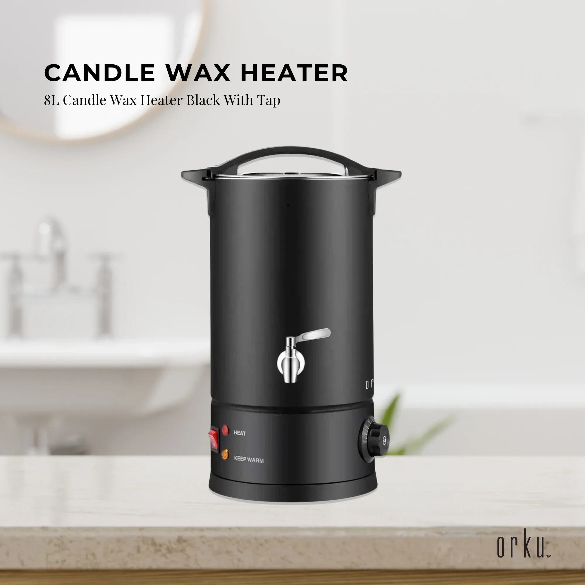 8L Candle Wax Heater Black With Tap - Soy Wax Melter Candle Making Electric โ image 2