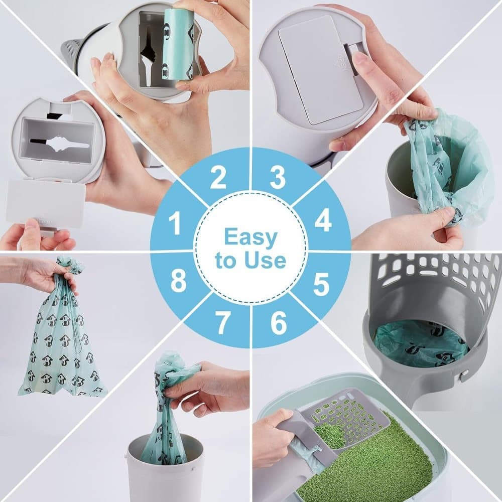 2-in-1 Litter Box Scoop with Holder and Waste Bags, Non-Slip Durable Pet Cleaning Tool โ image 6
