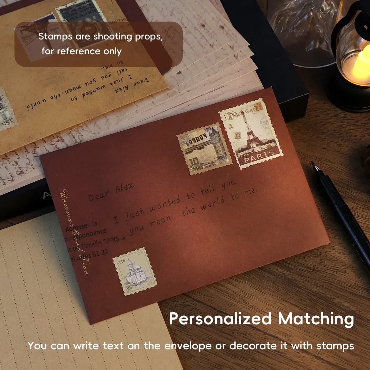 50PCS Vintage Kraft Paper Envelopes Self-Adhesive Durable for Invitations Use - Brown — image 6