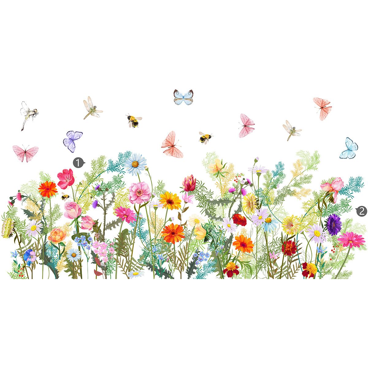 2pc Spring Window Clings Spring Decoration Summer Window Cling Double-Sided Reusable Anti-Collision Peel and Stick Removable