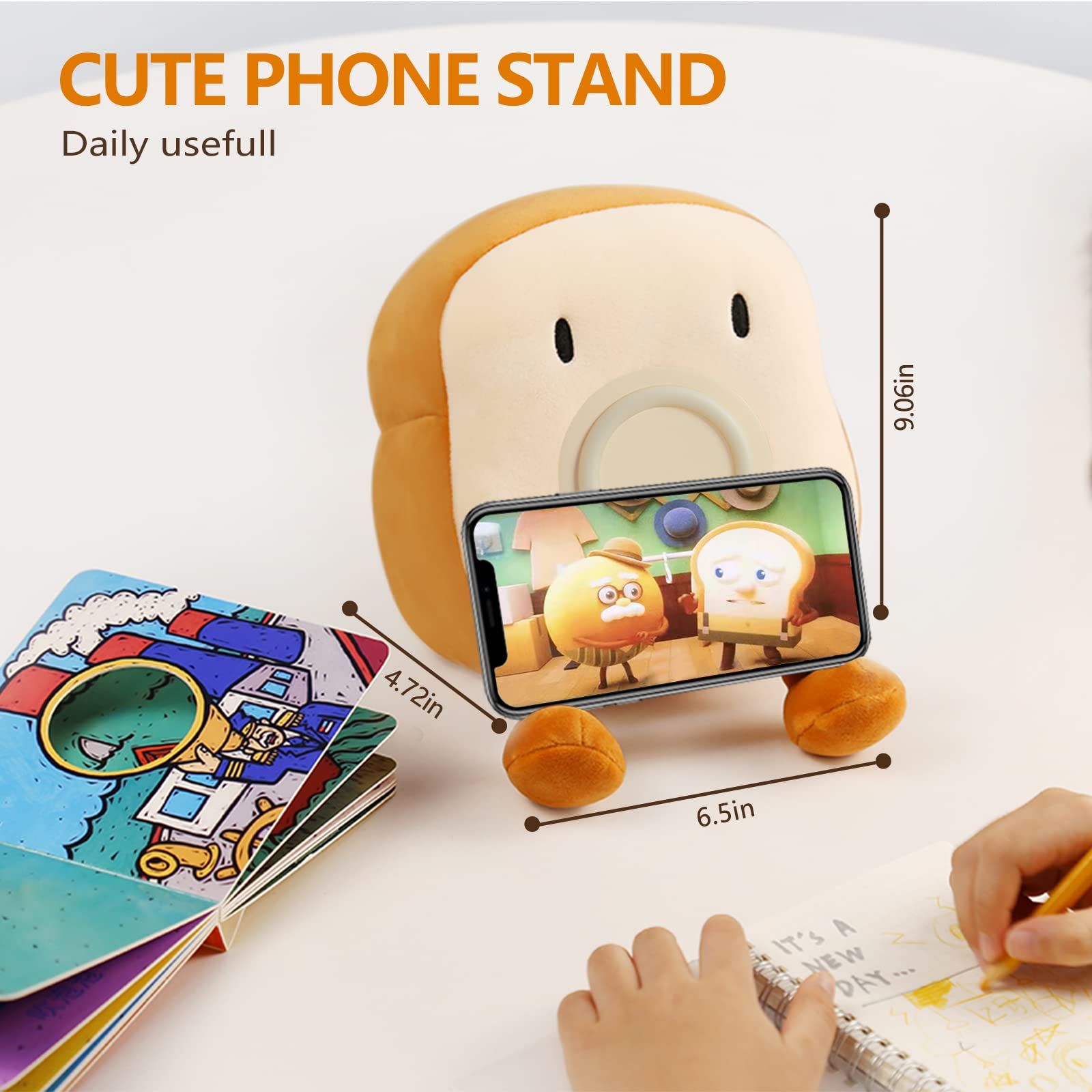 Plush Toy Night Light Alarm Clock for Kids, Multiin-one Cozy Toast Plushies Bed Clock with Dual Alarm, Lamp Birthday Gifts Ideal — image 3