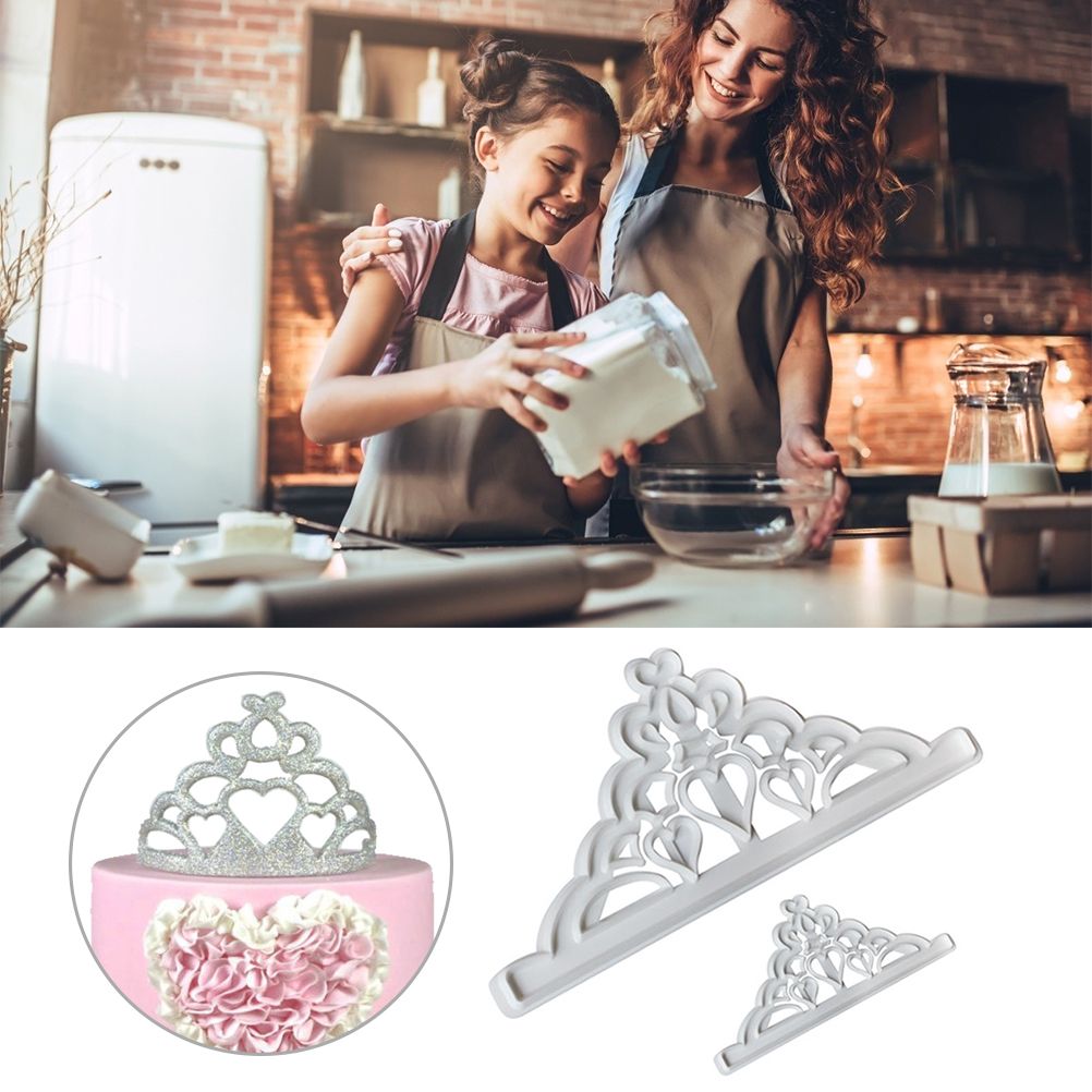 2PCS Crown Biscuit Cutter Set Crown Shape Cupcake Decorating Gumpaste Mould Kitchen Baking Tools for Dough Clay โ image 3