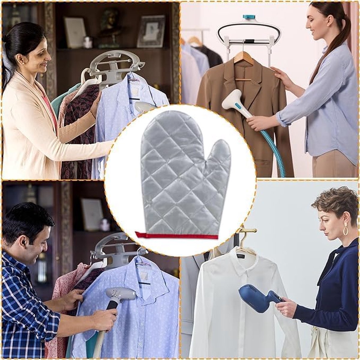 Ironing gloves for garment steamers, set of 4, flexible, steam-resistant, heat-resistant, waterproof, for garment steamers - Silver2 — image 4