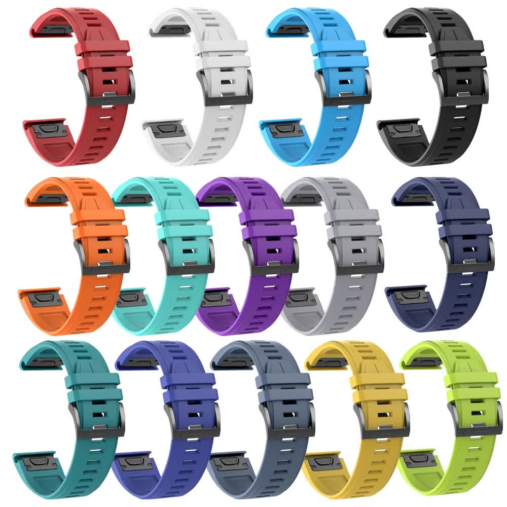 22mm 26mm Silicone Strap for Garmin Fenix 7X 7 Pro Solar/6X 6 Sapphire 5 5X Plus 3 3HR/Epix QuickFit WatchBand 1:1 Official Band style1 Army green QuickFit — image 6