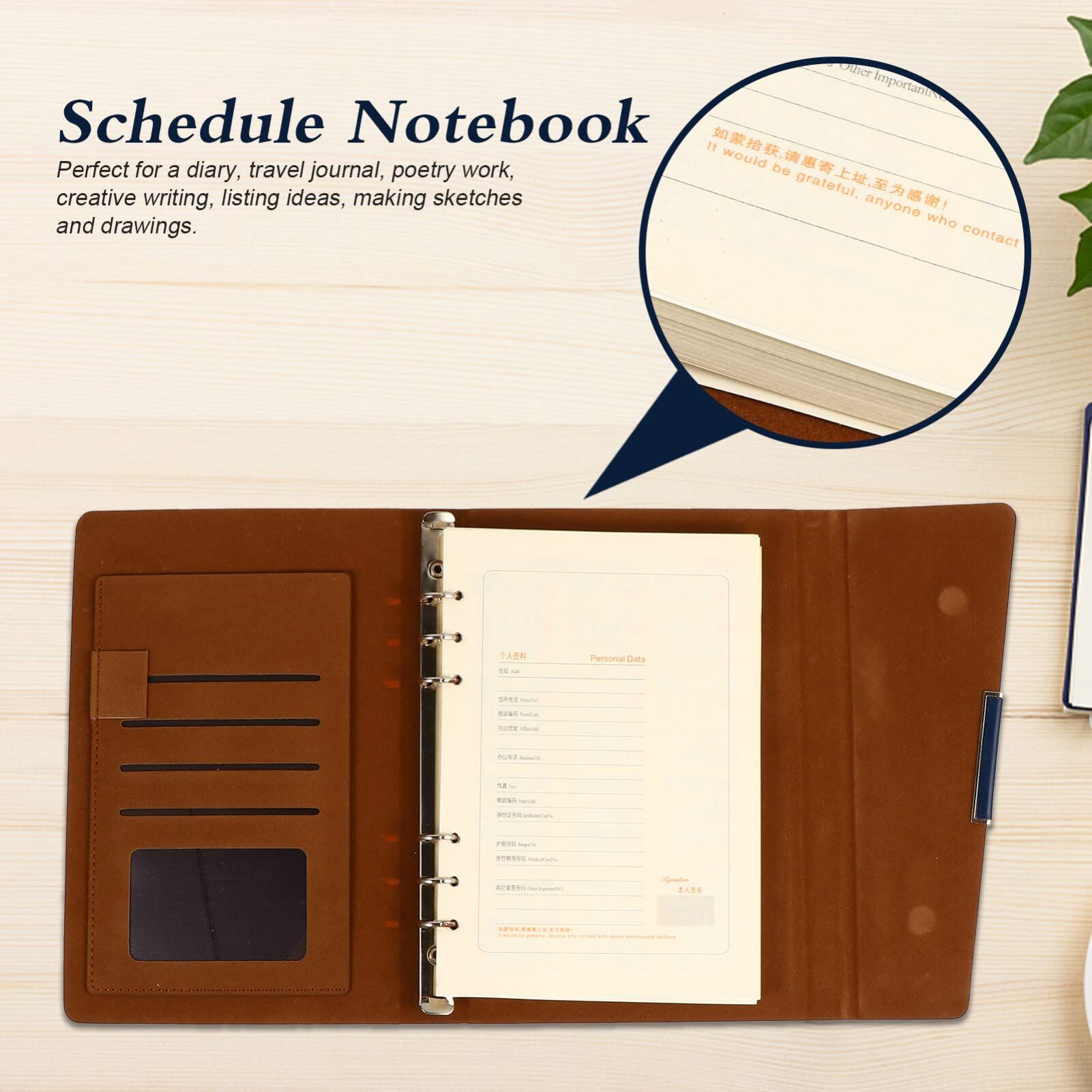 Business Notebook Office Notebook Schedule Notebook Academic Weekly Planner Notebook A5 Travelers Notebook — image 5