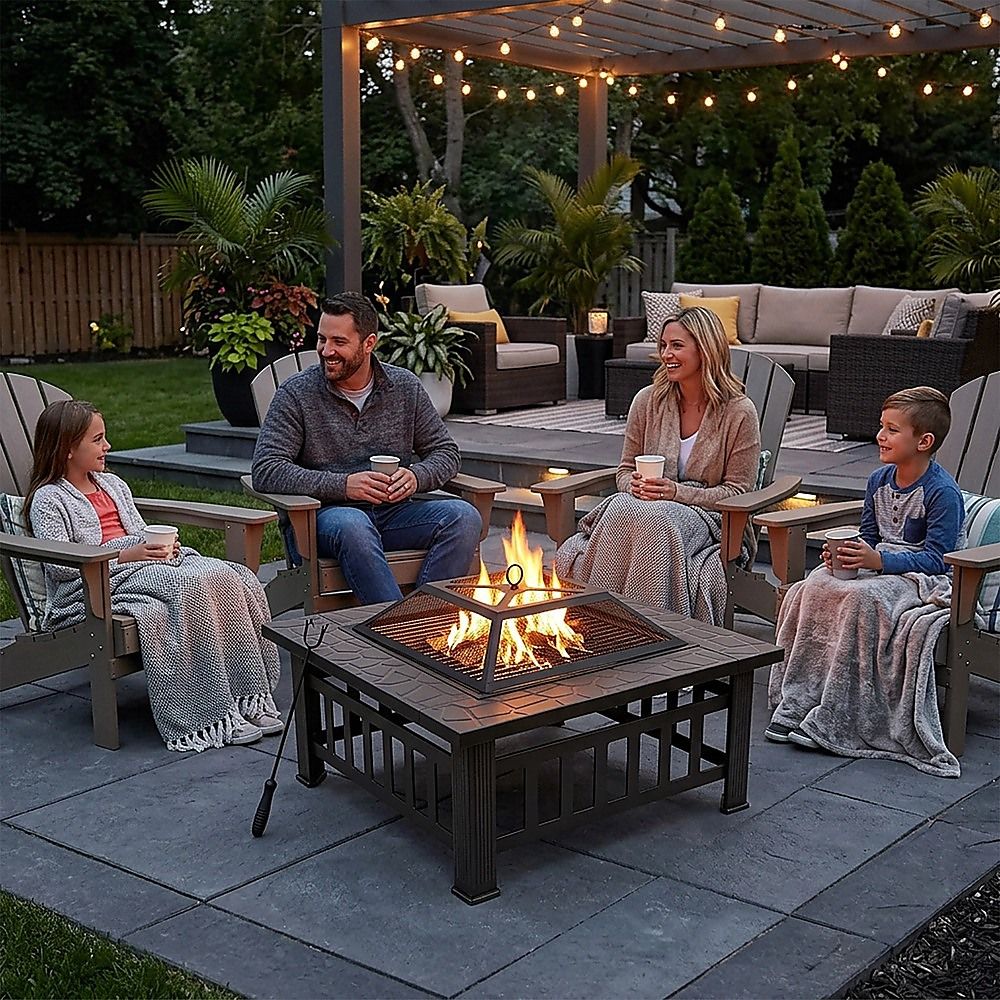 18" Square Metal Fire Pit Outdoor Heater โ image 5