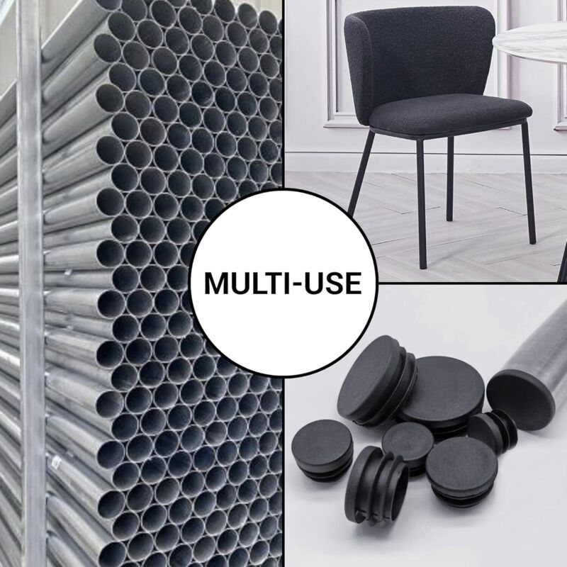 20 Pcs Inserts of Tubes Ronds of Black, RAL 9005, Bouchons of Hose Bouchons of Poteau of Cloture in Plastic, 60 mm โ image 3