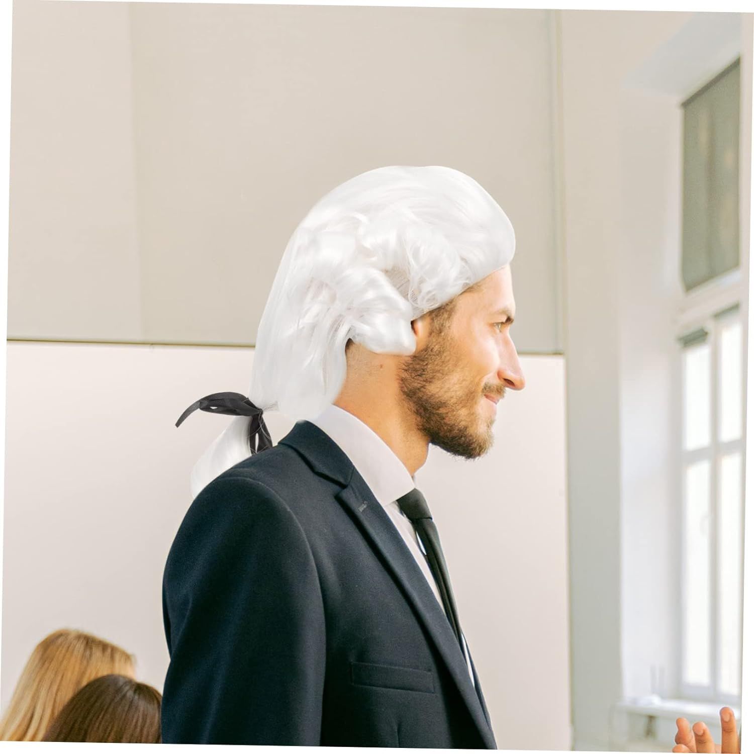 2pcs Judge Wig Lawyer Wig Washington Wig Court Wig Powdered Wig Barrister Wig Judge Costume Curly Closure Wig Human Hair โ image 4