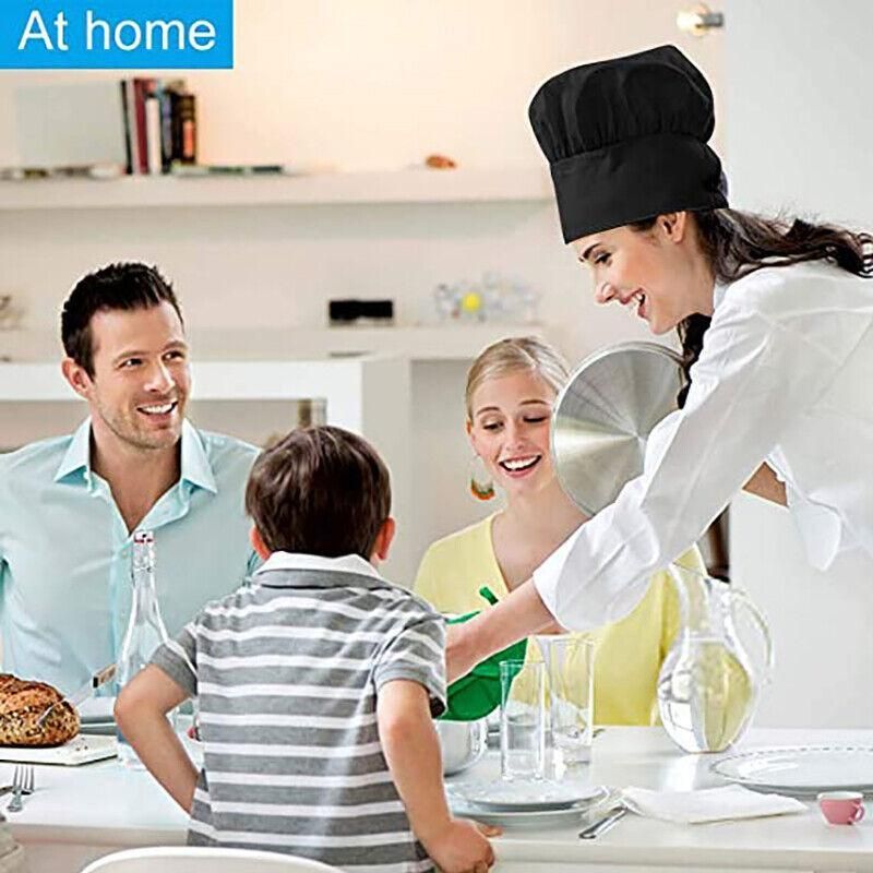 Adjustable Chef Cap with Elastic Band for Kitchen Cooking Baking Catering Use - White โ image 5