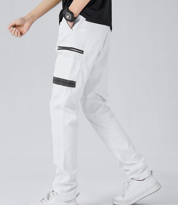 Men's Cotton Drill Cargo Work Pants UPF 50+ 13 Pockets Tradies Workwear Trousers, White, 36 โ image 2