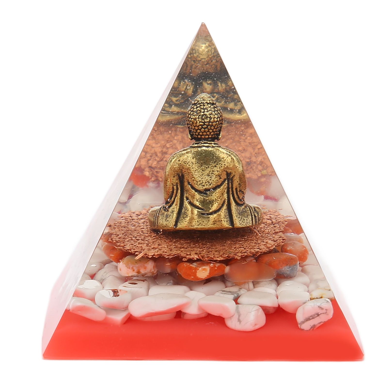 Crystal Pyramid Buddha Epoxy Energy Stone Handicraft for Household Decoration Office Desktop — image 2
