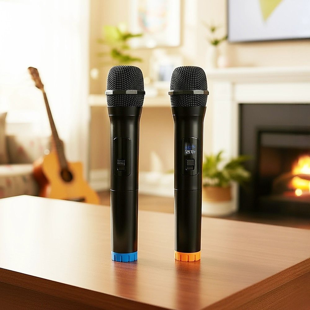 2 x Wireless Microphone Handheld Cordless Professional Mic Karaoke Receiver — image 2