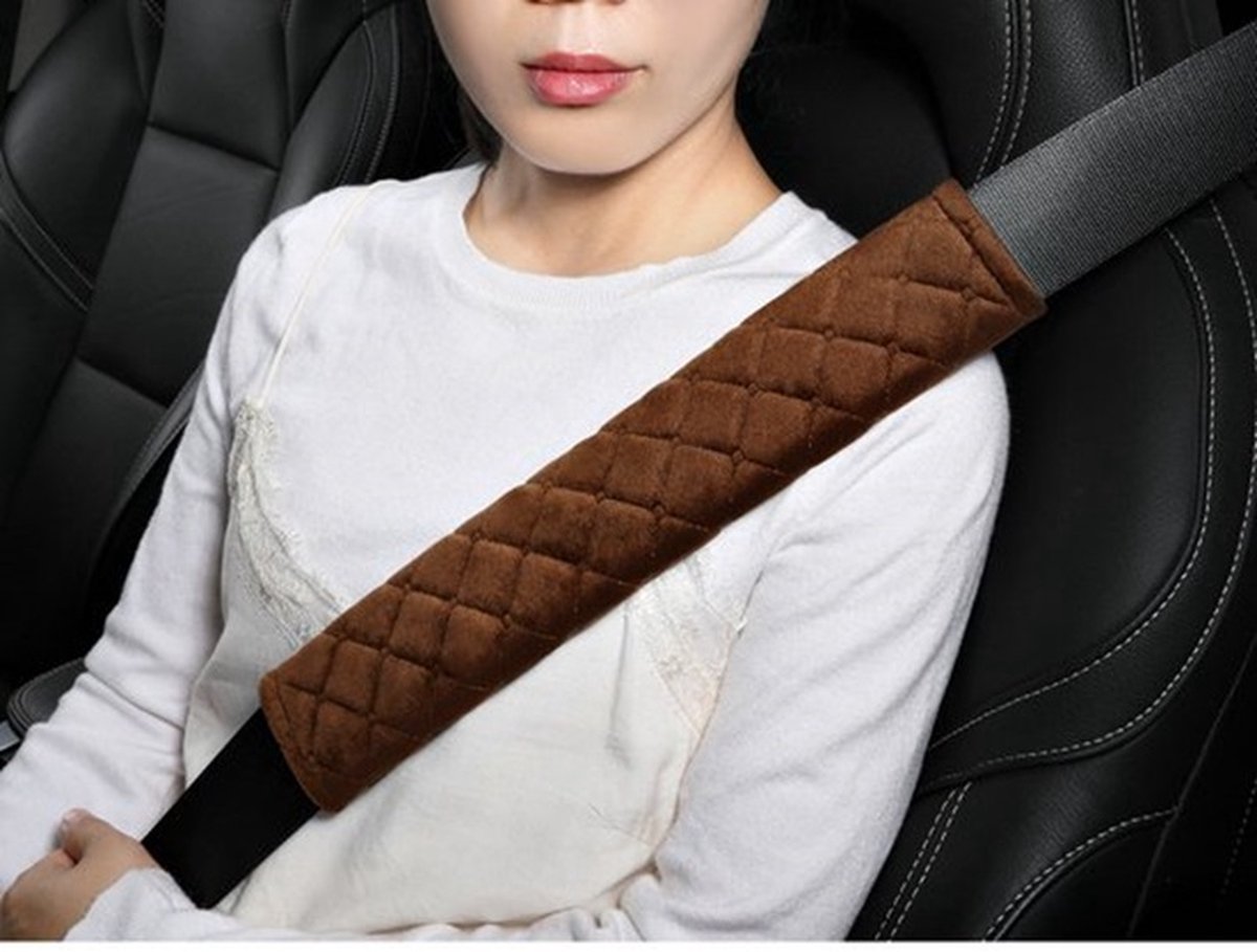 Luxury Car Seatbelt Cover | Seatbelt Protector | Seatbelt Cushion | Car Safety | Safety Belt Cushion Pads | Brown — image 3