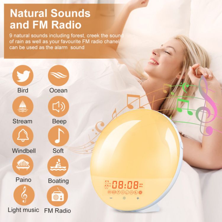 Sleep Sound Machine Night Light, Smart Alarm Clock with Sunrise Simulation, Sleep Assistant White Noise Sound, Dual Alarm — image 4