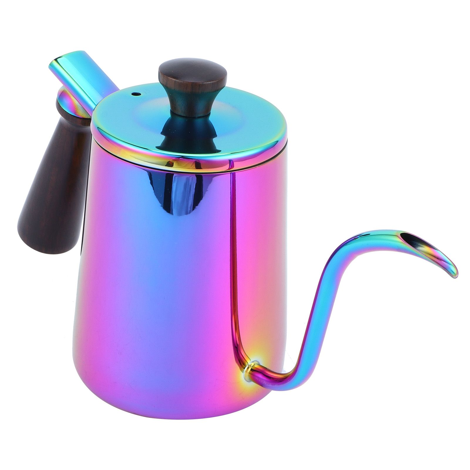 700ml Coffee Kettle 304 Stainless Steel Gooseneck Spout Coffee Drip Pot with Wooden HandleLong Spout‑ Colorful — image 4