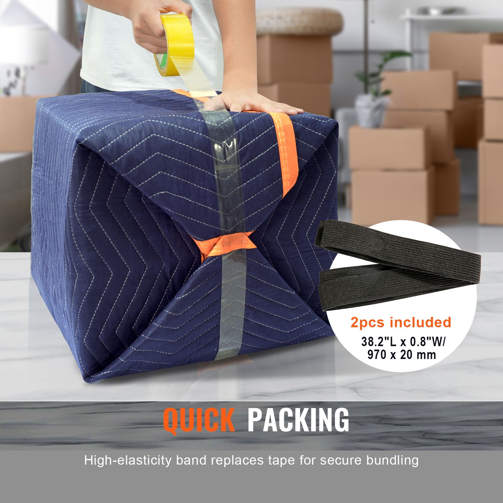 Moving Blankets, 2032 x 1829 mm, 15.6 kg/dz, 12 Packs, Professional Non-Woven & Recycled Cotton Packing Blanket, Heavy Duty Mover Pads for Protecting โ image 5