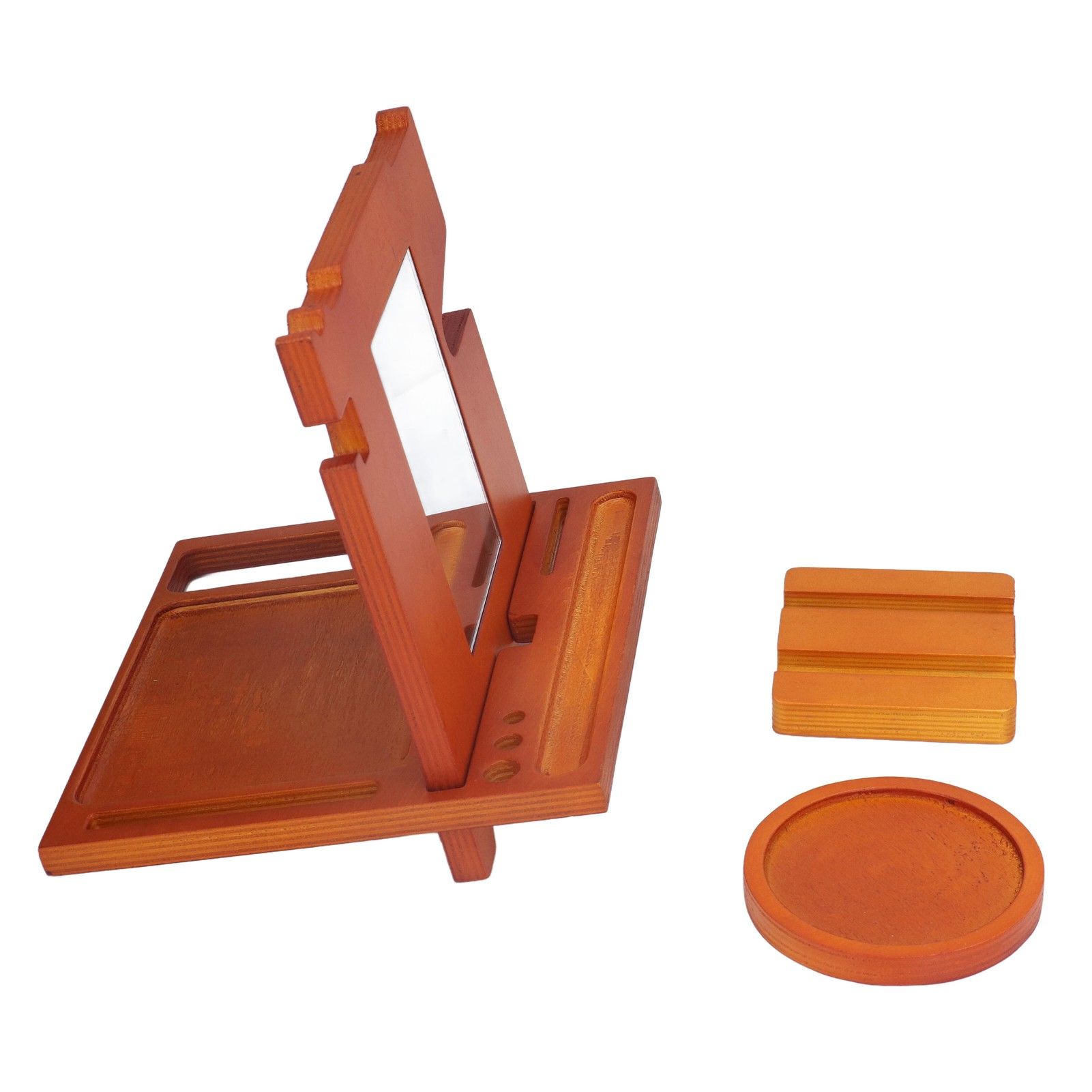 Wood Mobile Phone Base Multifunctional Durable Watch Glasses Key Storage Bracket Desktop Organizer โ image 4