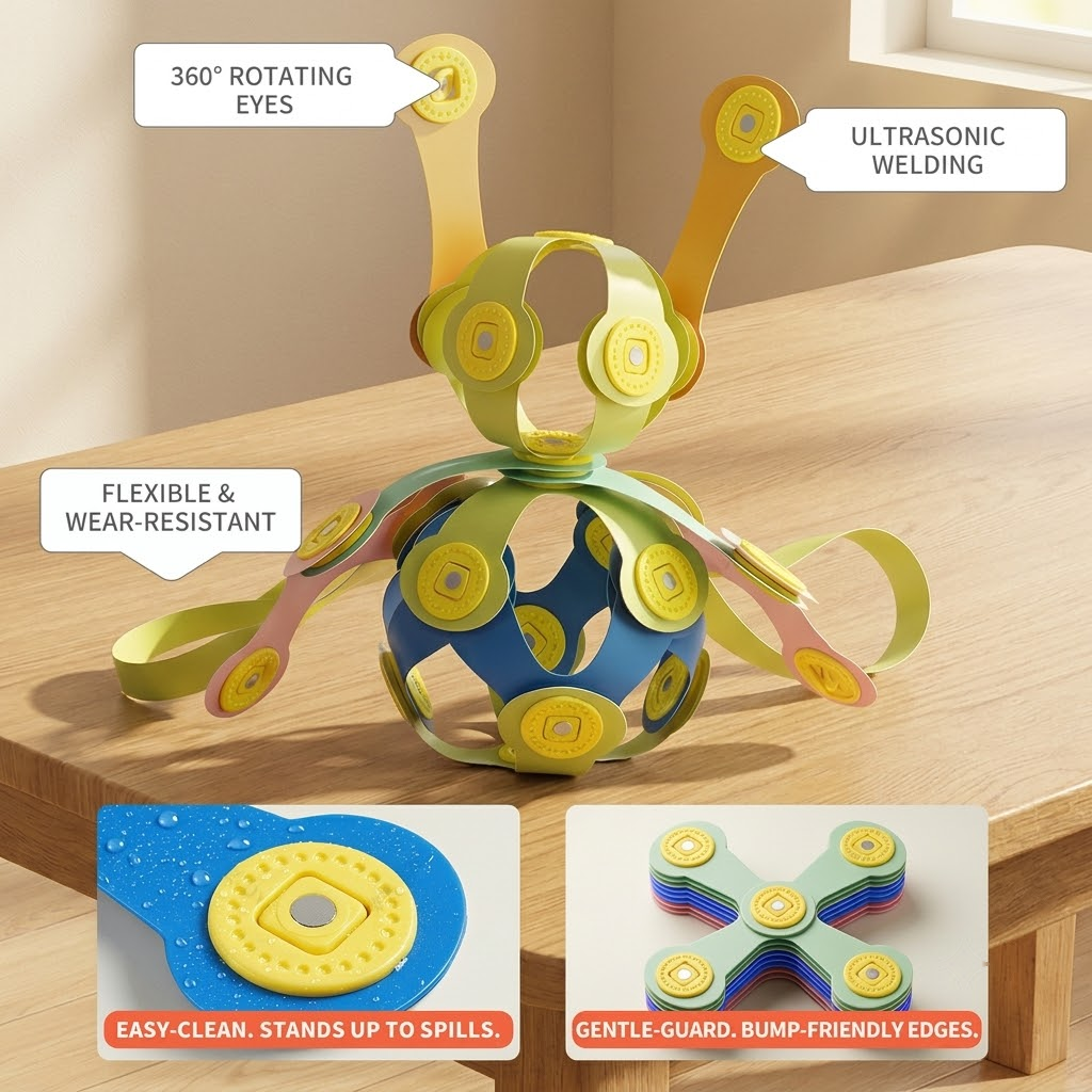 Kids 3D Soft Magnetic Building Tiles Toy Set, Creative DIY Puzzle Blocks for Ages 3+ - Develops Fine Motor Skills & Imagination, Ideal Birthday Gift for Girls — image 5