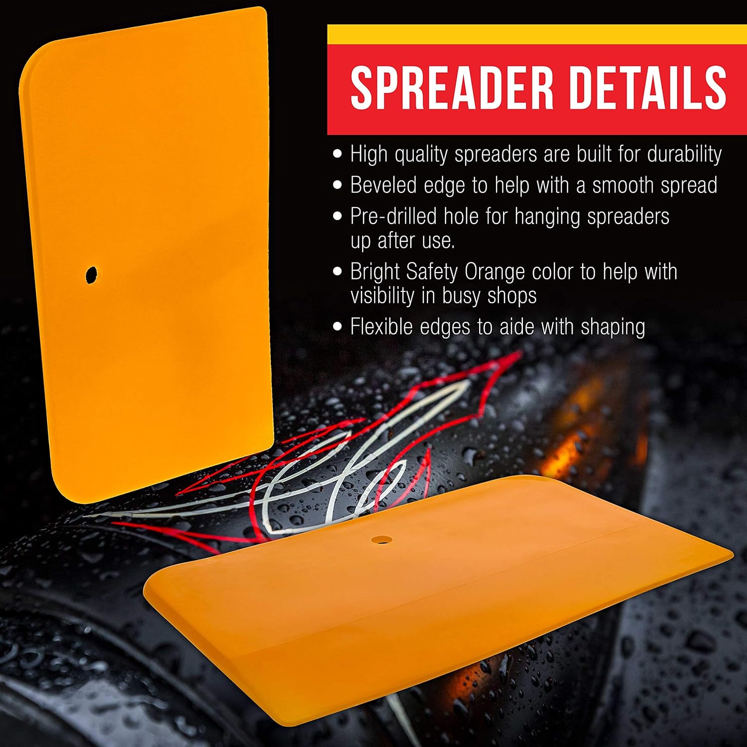 4, 5, & 6 Inch Plastic Body Filler Spreader Tools for Automotive Body Fillers, Putties, Glazes, Epoxy Resin, Caulk, Glues - Plastic Spreader Tool Variety Pack — image 3