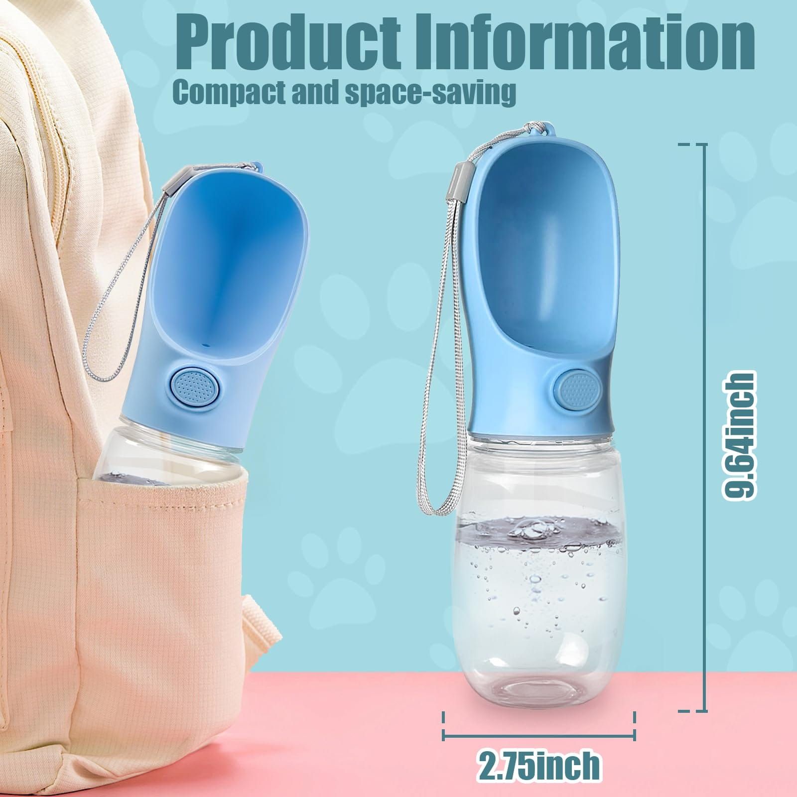Portable Pet Water Bottle for Outdoor Walks, Travel, and Hiking – Leak-Proof Dog Water Dispenser with Bowl, Easy One-Hand Operation for Dogs, Cats, and Small — image 2