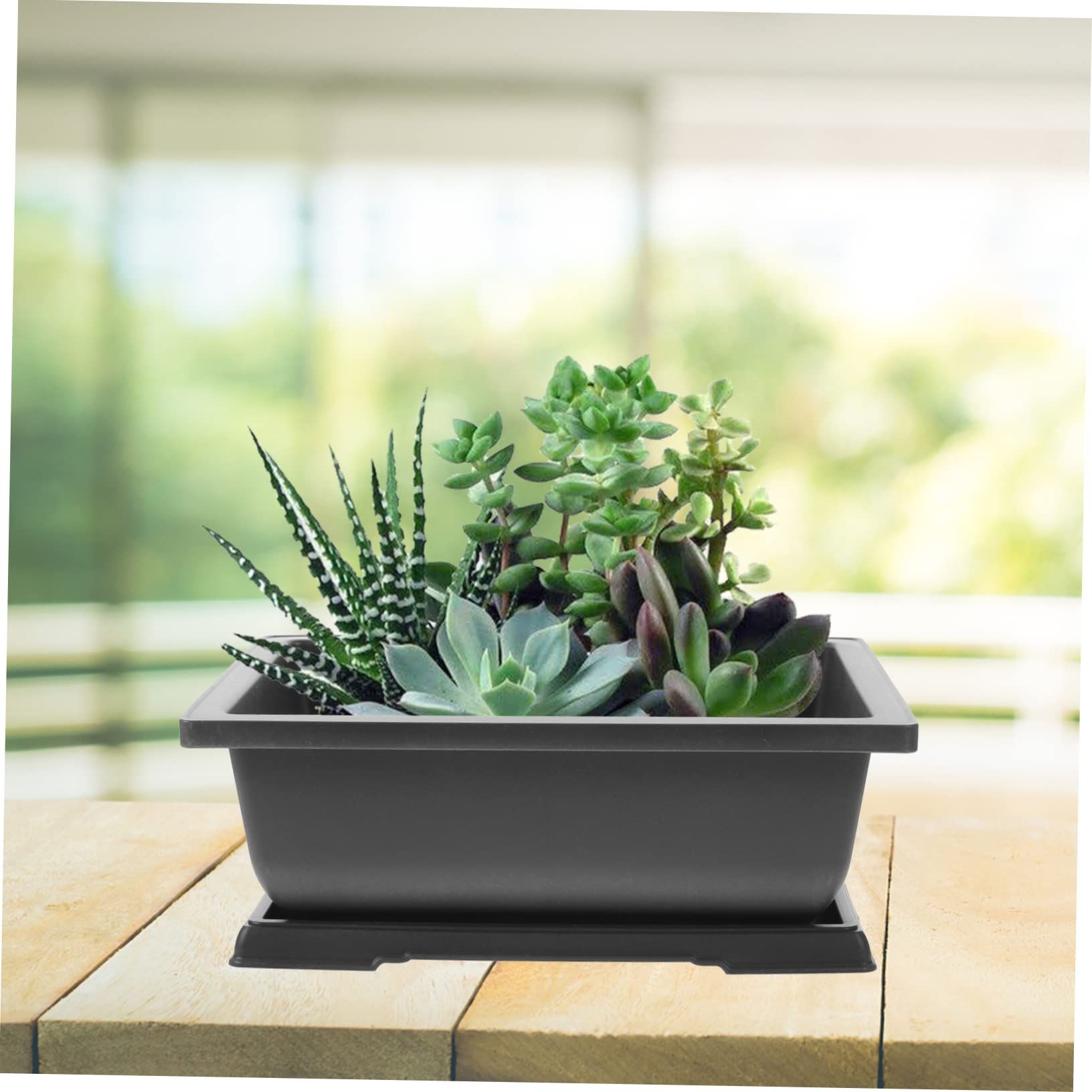 Plastic Succulents Pots er Garden Flowerpots Pots Rectangle Succulent Plant Pot Balcony Bonsai Flowerpot β image 3