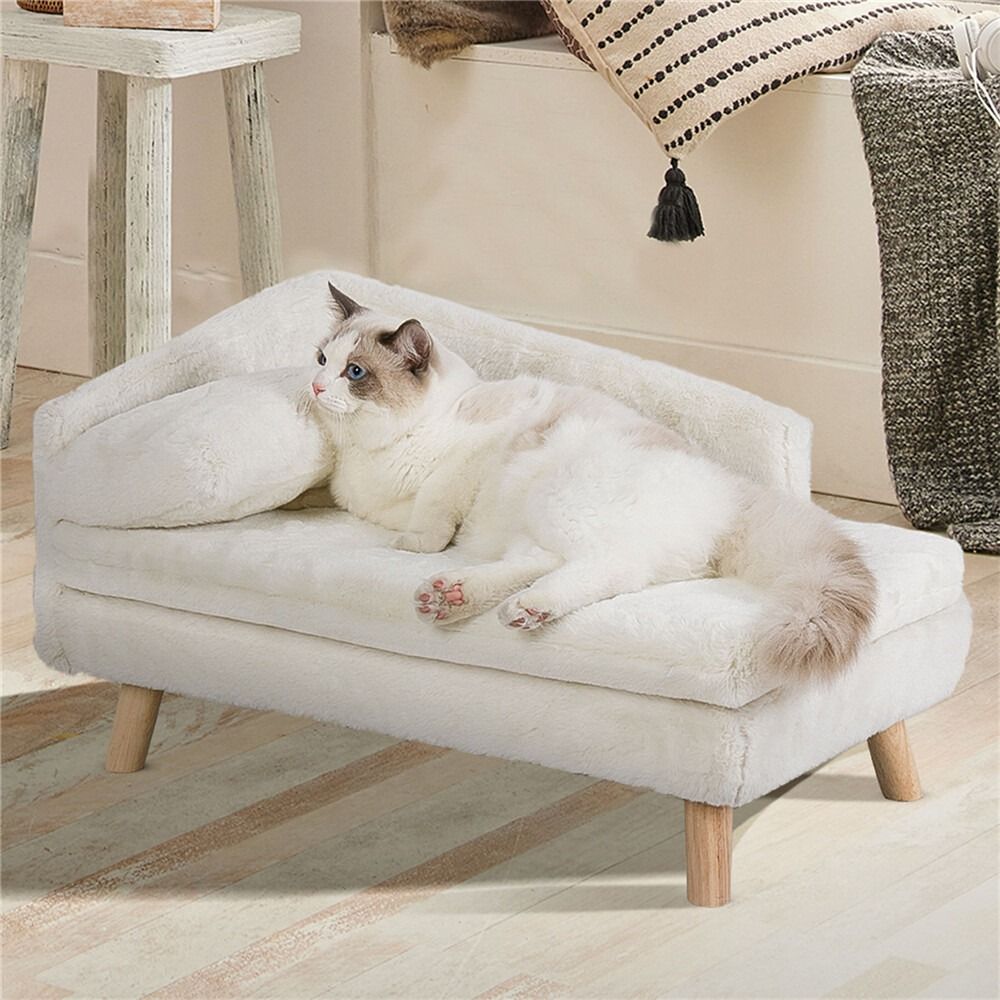 Small Raised Pet Sofa 70 × 40 × 39cm Waterproof Portable Dog Bed