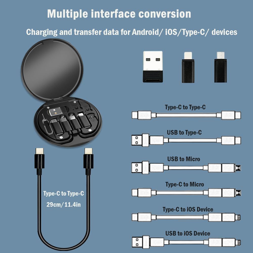 USB Adapter Cable Kit, Data Transfer Contains Card Slot for Traveling — image 4