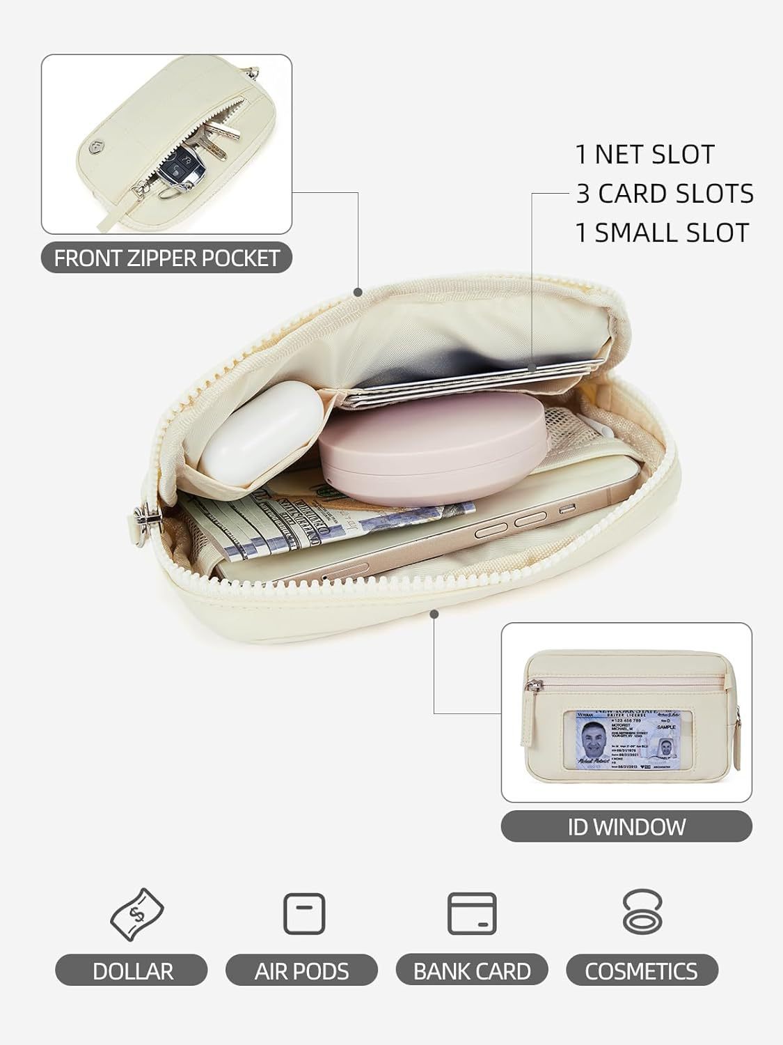 Khaki Elegant WESTBRONCO Quilted Phone Bag Wallet โ image 2