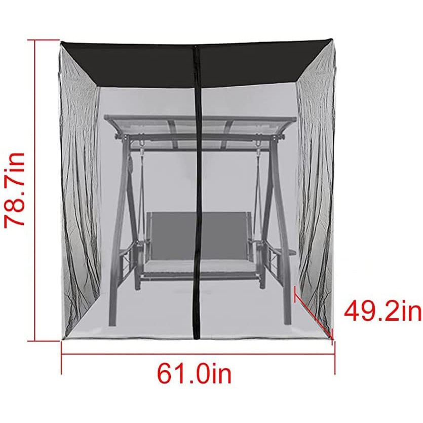 Swing Mosquito Netting, Mosquito Mesh Screen, Outdoor Rectangle with Zipper Opening and roof Waterproof Tent(155*125*200cm) โ image 3
