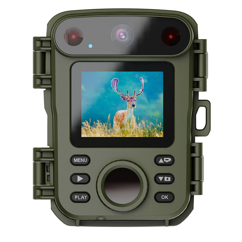 32MP 1080P Infrared Night Vision Scouting Camera, IP66 Waterproof Outdoor Wildlife Sensor Camera with 2" Color Screen & 20m PIR Range for Home Farm Security