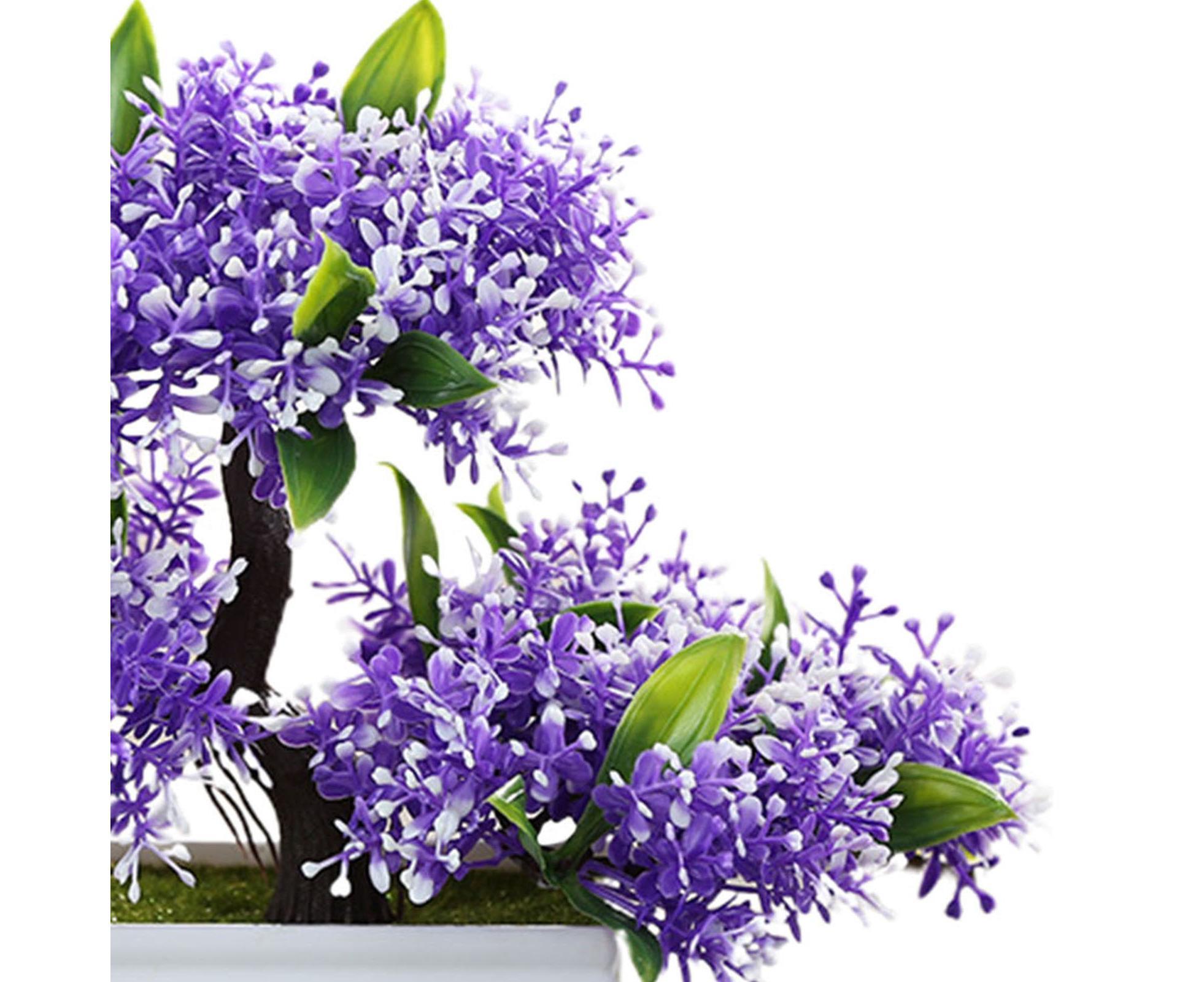 Artificial Plant Eye-catching Anti-fade Plastic Desktop Fake Potted Plants Ornaments for Home-Purple — image 4