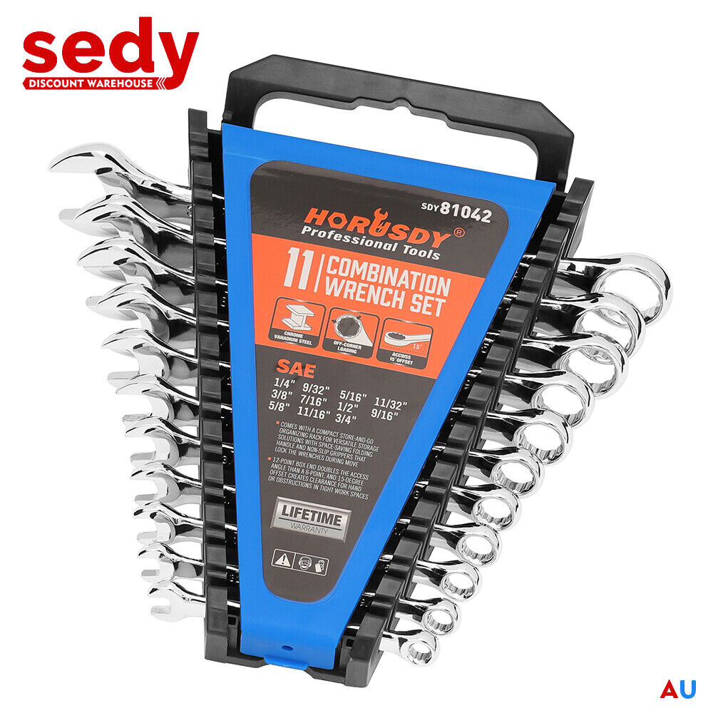 11Pcs Imperial Combination Spanner Ring Open End Ended Combo Wrench 12 Point — image 2