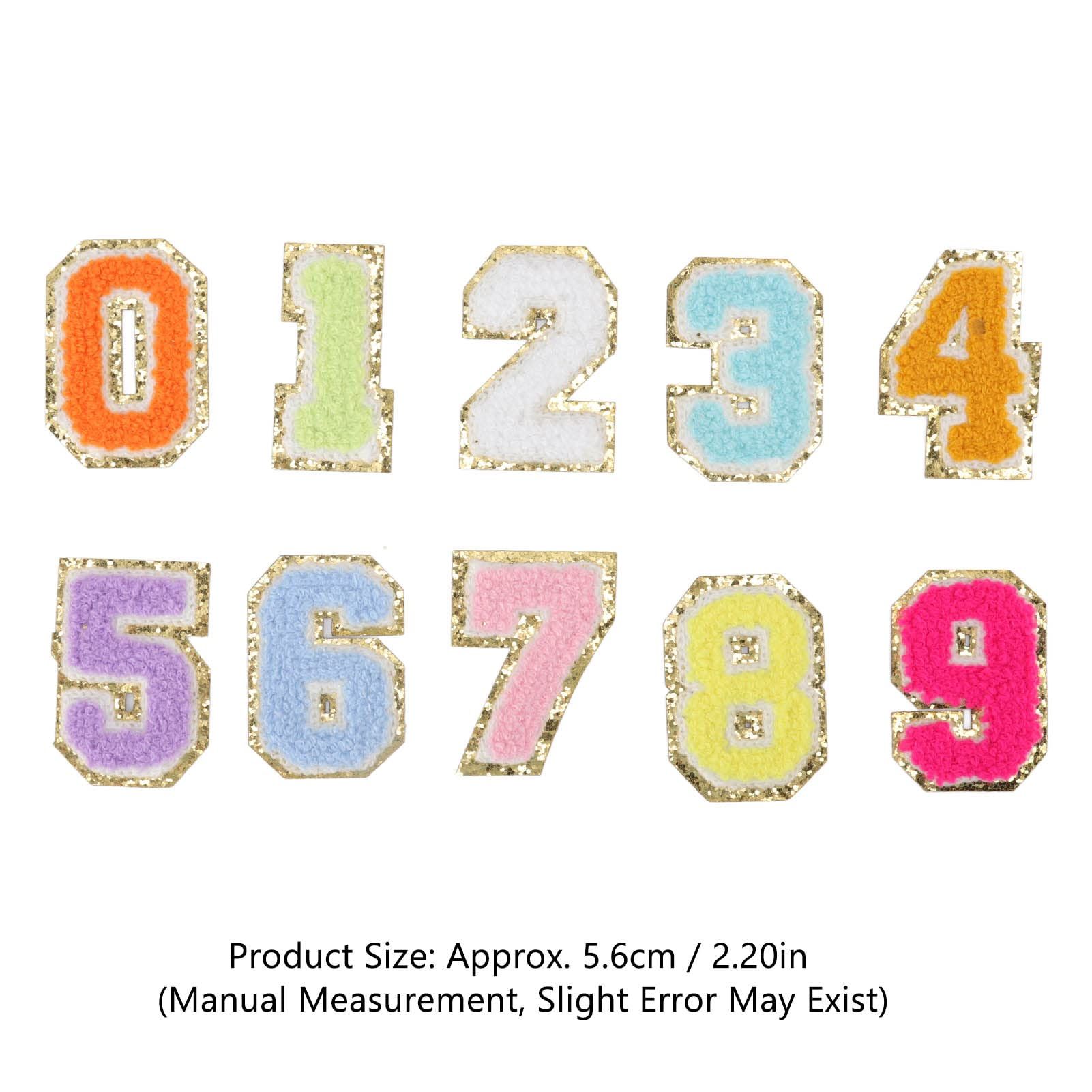 0-9 Applique for Clothes,10pcs Patches 0 to 9 Number Colorful Bright Colors Exquisite Cotton Number Patches for Hat Backpack Shirt — image 4