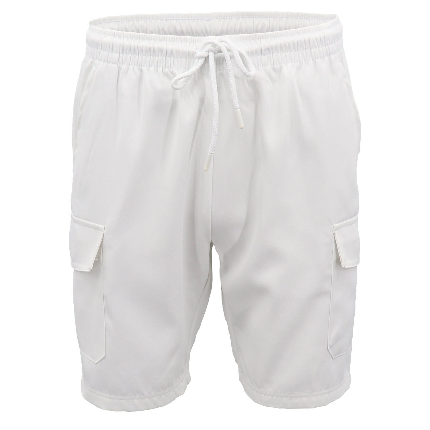 Men's Cargo Shorts 4 Pockets Cascual Work Trousers Active Pants Elastic Waist, White, M — image 2