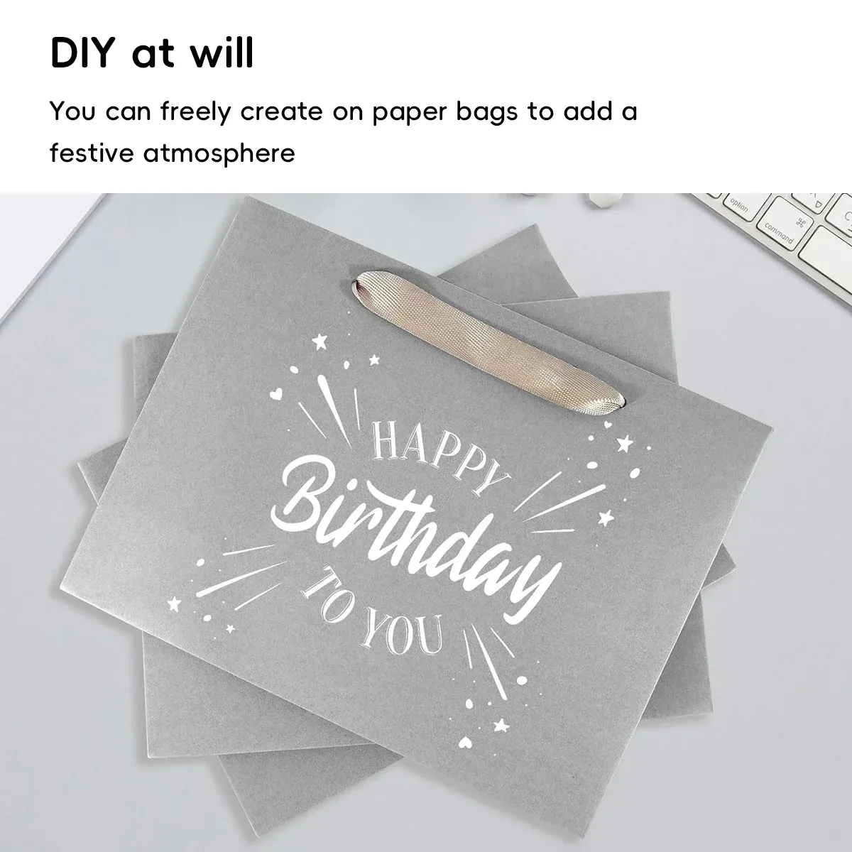 10PCS Gift Bags with Handles Wedding Party Bags High Strength Durable Paper - 26x12x31cm โ image 6