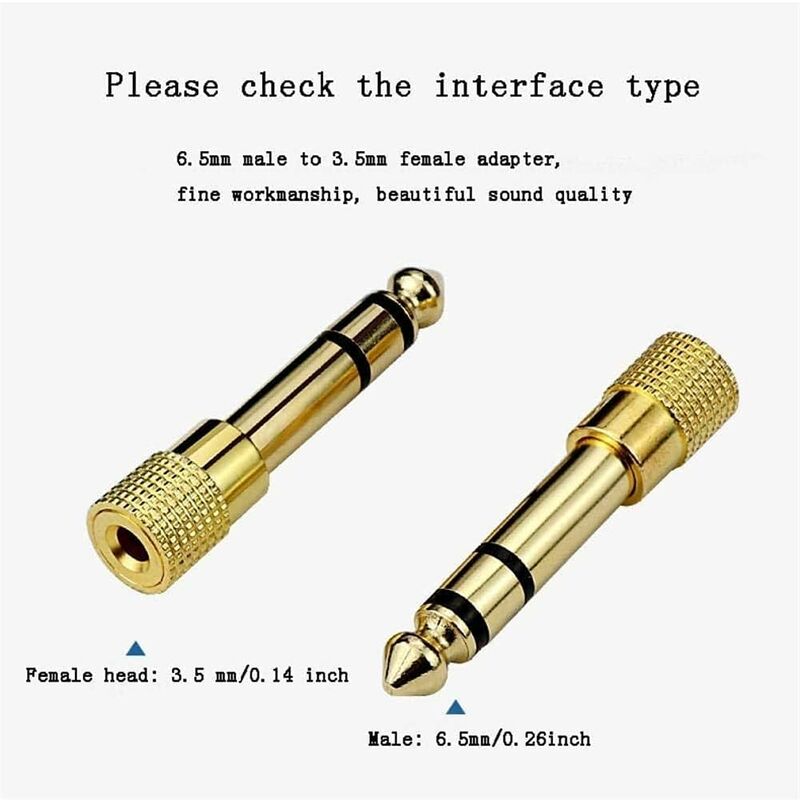 6.35Mm Male To 3.5Mm Female Jack Adapter, Headphone Audio Jack For Audio Mixer/Electric Piano/Keyboard — image 2