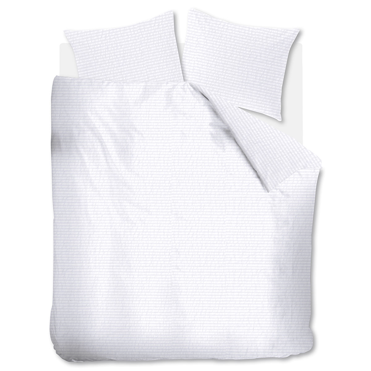 Bedding House Summer White Seersucker Cotton Quilt Cover Set Queen โ image 5
