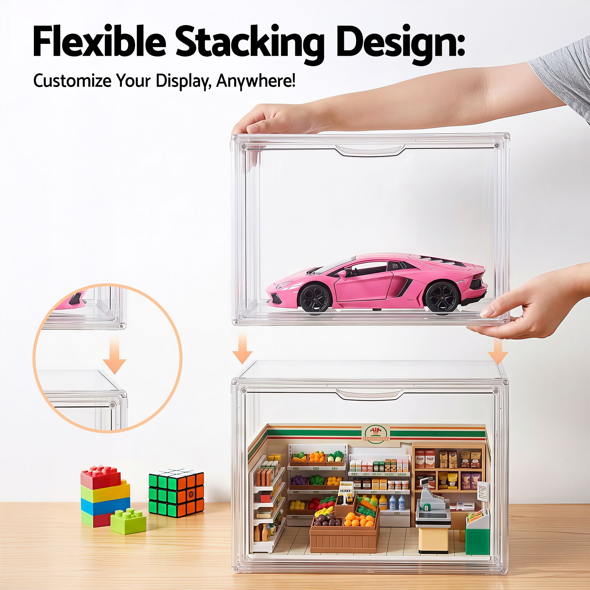 Artiss Clear Acrylic Display Case Box 2 Pack For Toys 54cm — image 4