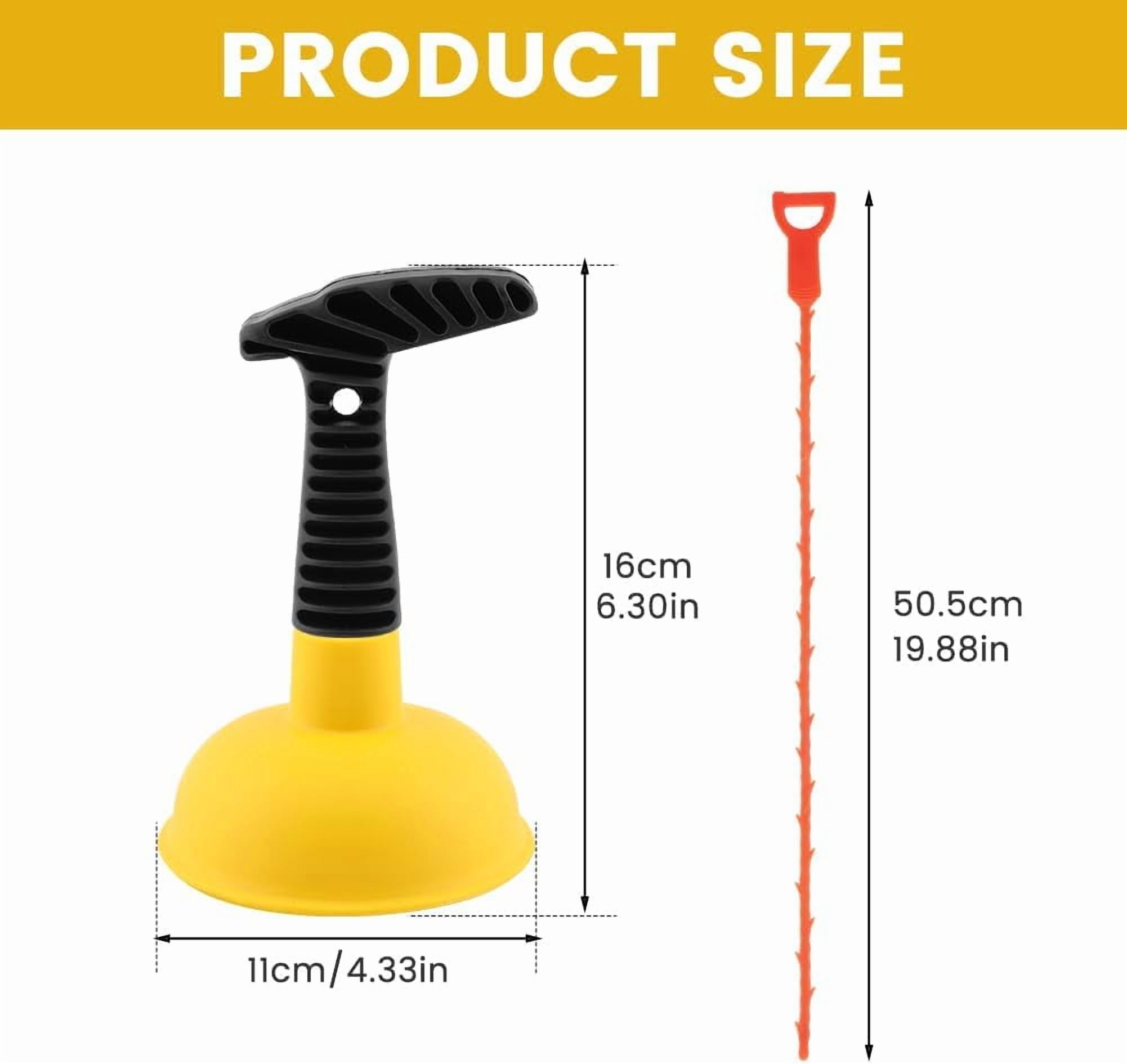 Sink Plunger Drain Clog Remover with Mini Short Handle, Easy Unclogging Tool for Kitchen Sink, Bathroom Toilet, Shower Tub, Yellow — image 2