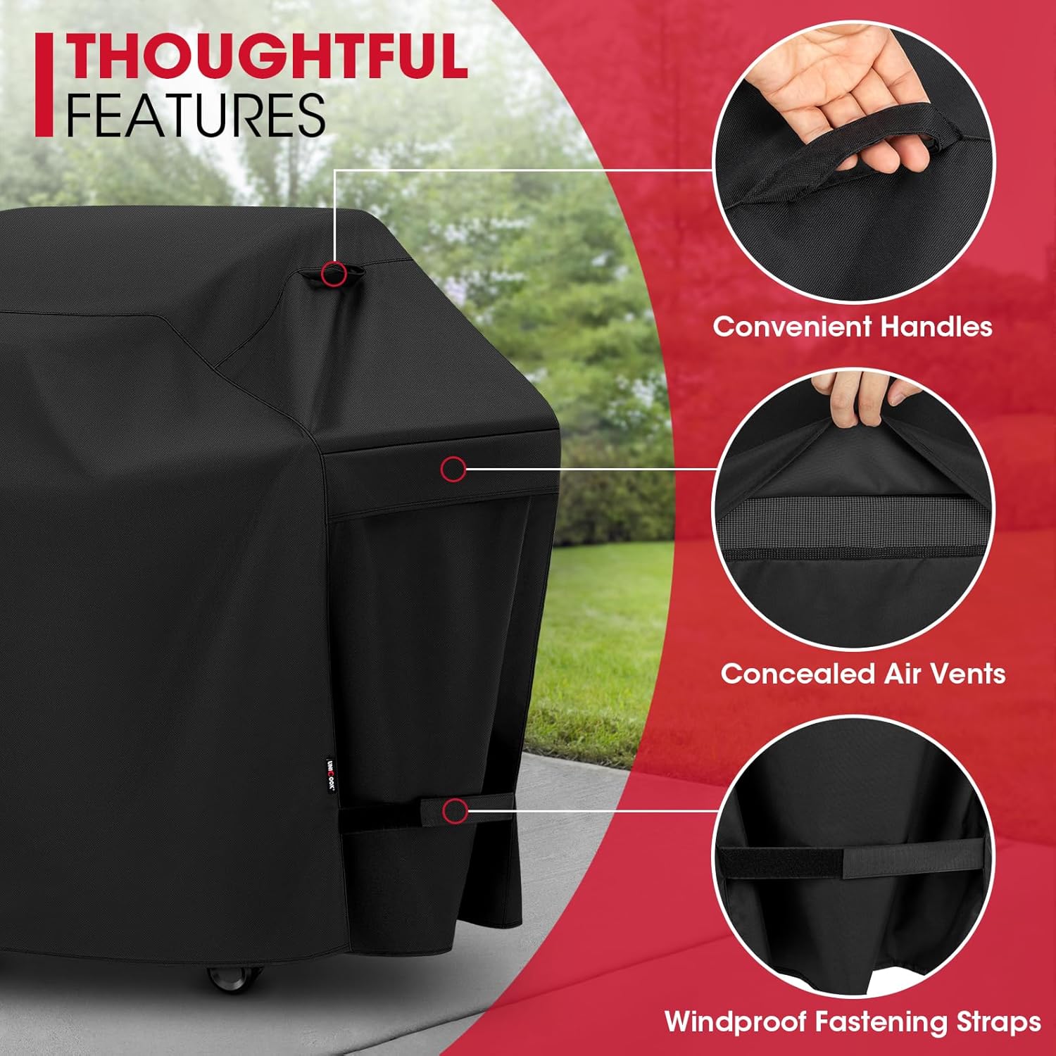 Outdoor Large Grill Cover 70 Inch, Heavy Duty Waterproof Gas Grill Cover for Outside, Fade Resistant Durable BBQ Protector, All Weather Protection for Backyard — image 5