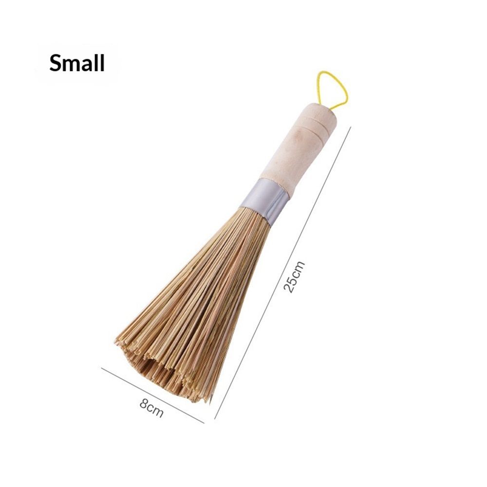2 pack Bamboo Brush for Frying Pans and Woks (9.84inch / with Strings) Scrub Brush, Bamboo Pot Brush Cleaning — image 3