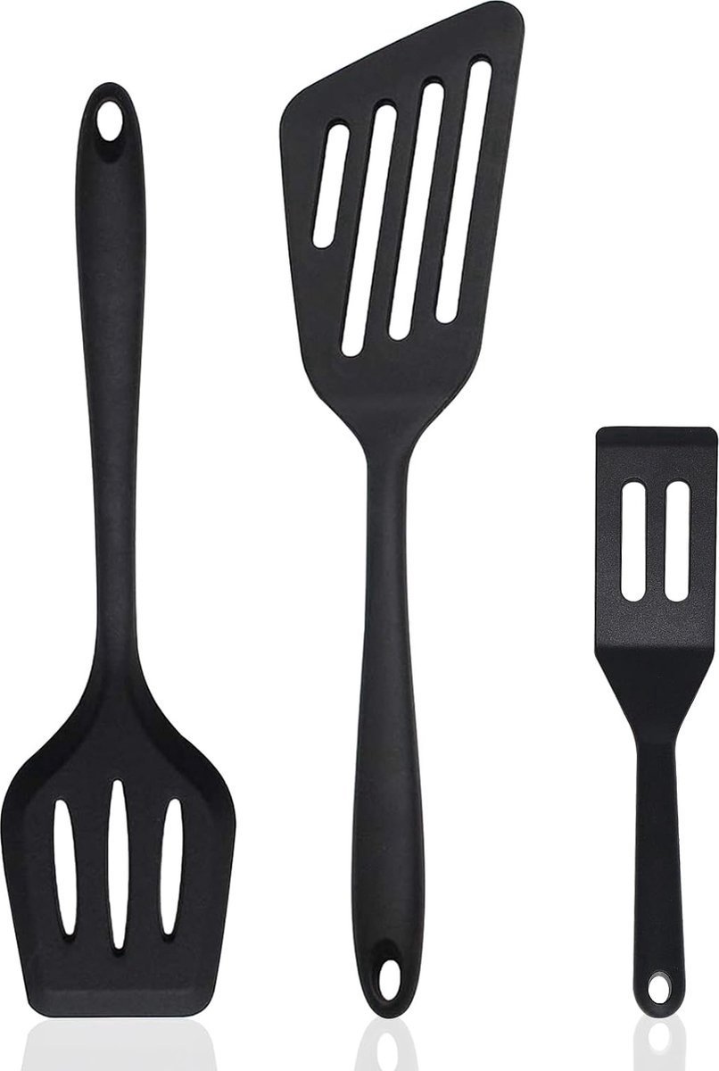 Spatula Set of 3 - Silicone Spatula - BPA Free - Spatulas - Heat Resistant - Non-stick - Anti-Slip - Hangable - Dishwasher Safe - Kitchen Utensils - Scraper