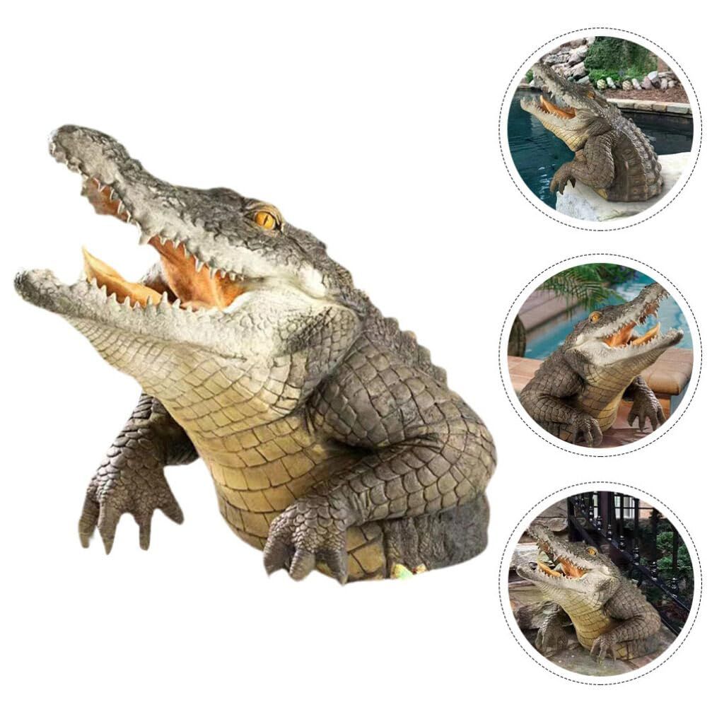 Ocean Decoration Pond Floating Crocodile Head Crocodile Garden Sculpture Fake Crocodile Head Floating Simulation Realistic — image 4