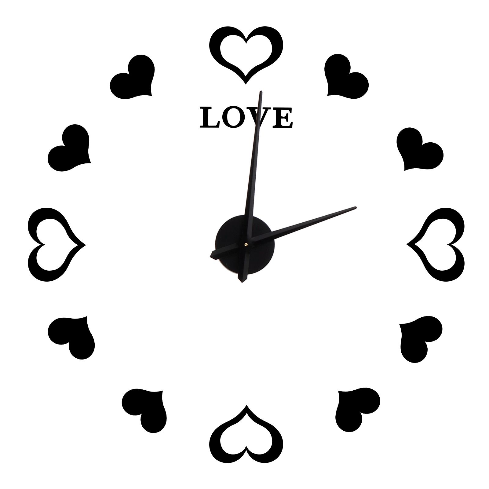 Innovative DIY Wall Clock Acrylic Mirror Surface Wall Sticker Clock for Home DecorationBlack — image 2